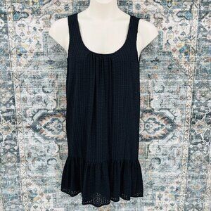 Anthropologie Maeve Black Waffle Dress Size S Sleeveless High Low Hemline